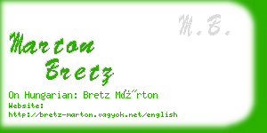 marton bretz business card